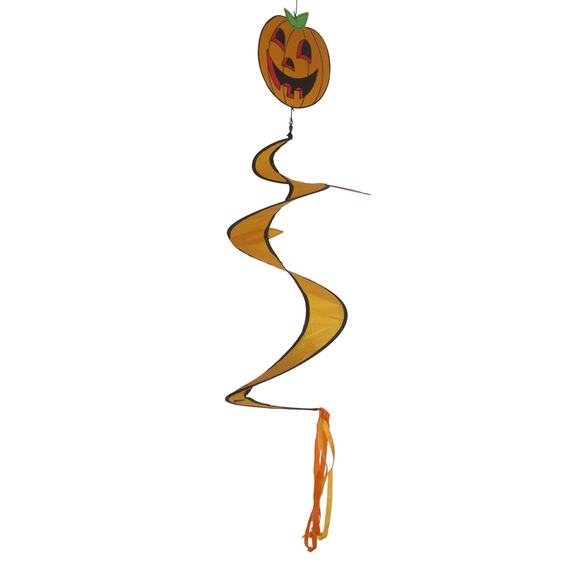 Unknown Other - Vintage Halloween Pumpkin Spiral Wind Spinner Decor